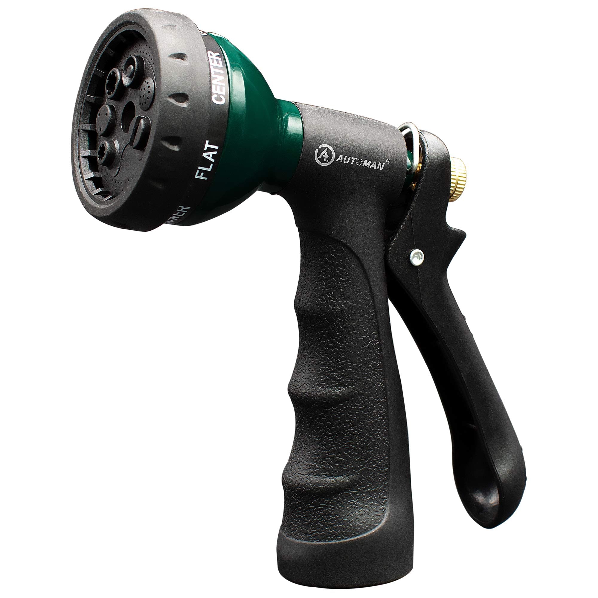 Buy now AUTOMAN-Garden-Hose-Nozzle, ABS Water Spray Nozzle with 7 Adjustable Watering Patterns, Slip Resistant for Watering Plants, Lawn& Garden, Washing Cars, Cleaning, Showering Pets & Outdoor Fun. Black at indiglob india