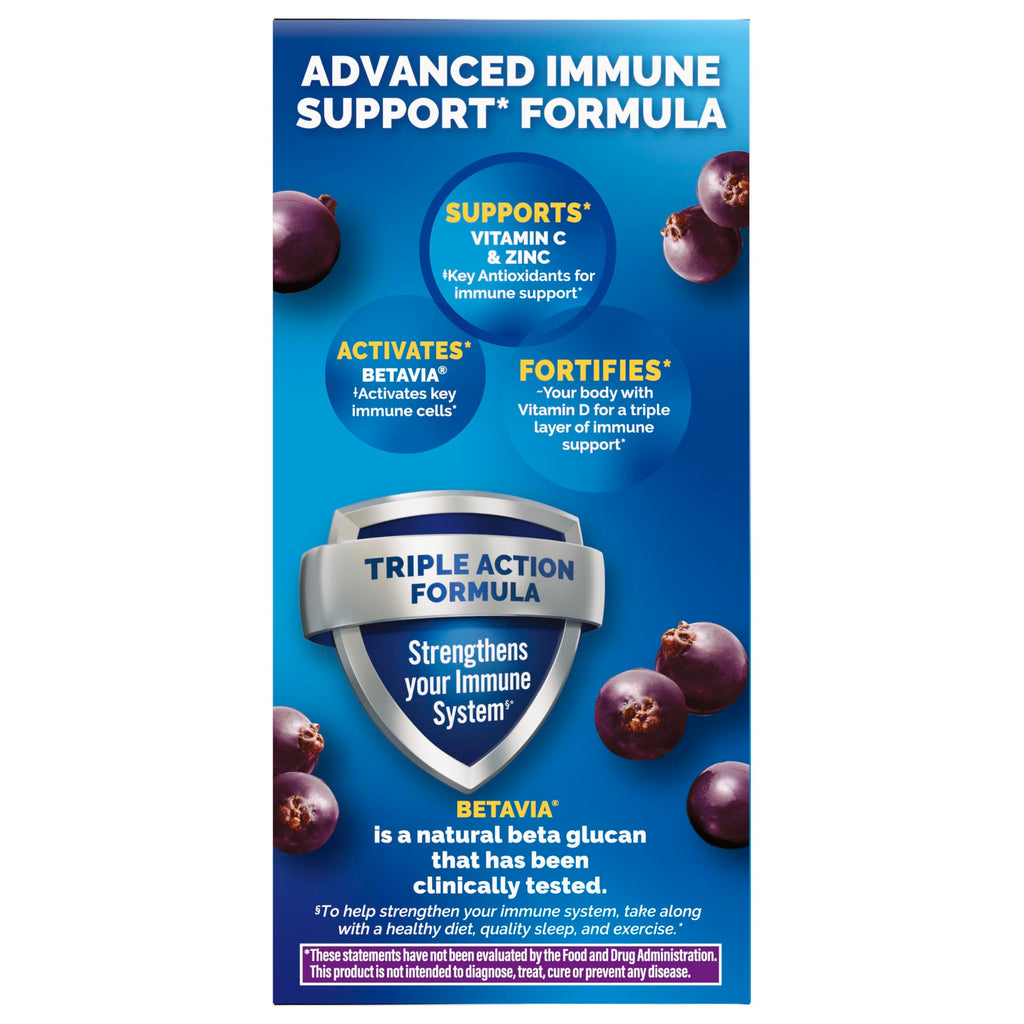 Emergen-C Immune+ Triple Action Immune Support Powder, Elderberry, 18 ct