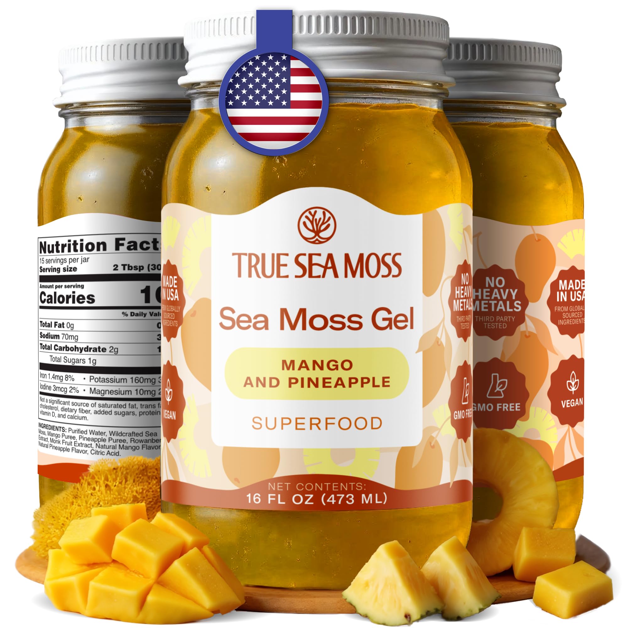 Buy now TrueSeaMoss Sea Moss Gel – Made in USA – Wildcrafted Seamoss, Fruits & Jarred Vegetables – Pineapple, Pack of 1 (Labels may Vary) Mango Pineapple 16 Fl Oz (Pack of 1) at indiglob india