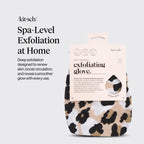 Kitsch Exfoliating Glove 1pc – Exfoliating Mitt - Leopard | Korean Exfoliating Mit & Deep Exfoliating Body Scrubber for Shower, Bath | Body Exfoliator Glove, Dead Skin Remover