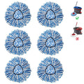2-Tank Mop Heads Replacements for O-Ceda RinseClean Dual System, Microfiber Refills, Easy Cleaning Mop Repalce Head Blue 6 Pack