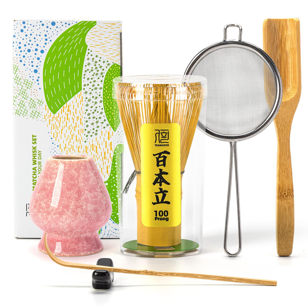 Buy now TEANAGOO MA-01 Japanese Matcha Ceremony Accessory, Matcha Whisk (Chasen), Traditional Scoop (Chashaku), Tea Spoon, Whisk Holder, The Perfect Set to Prepare a Traditional Cup of Matcha.… at indiglob india