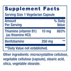 Life Extension Mega Benfotiamine, 250 mg, 120 Capsules | Fat-Soluble Thiamine, Ultra-Bioavailable Vitamin B1, Gluten-Free, Non-GMO & Vegetarian