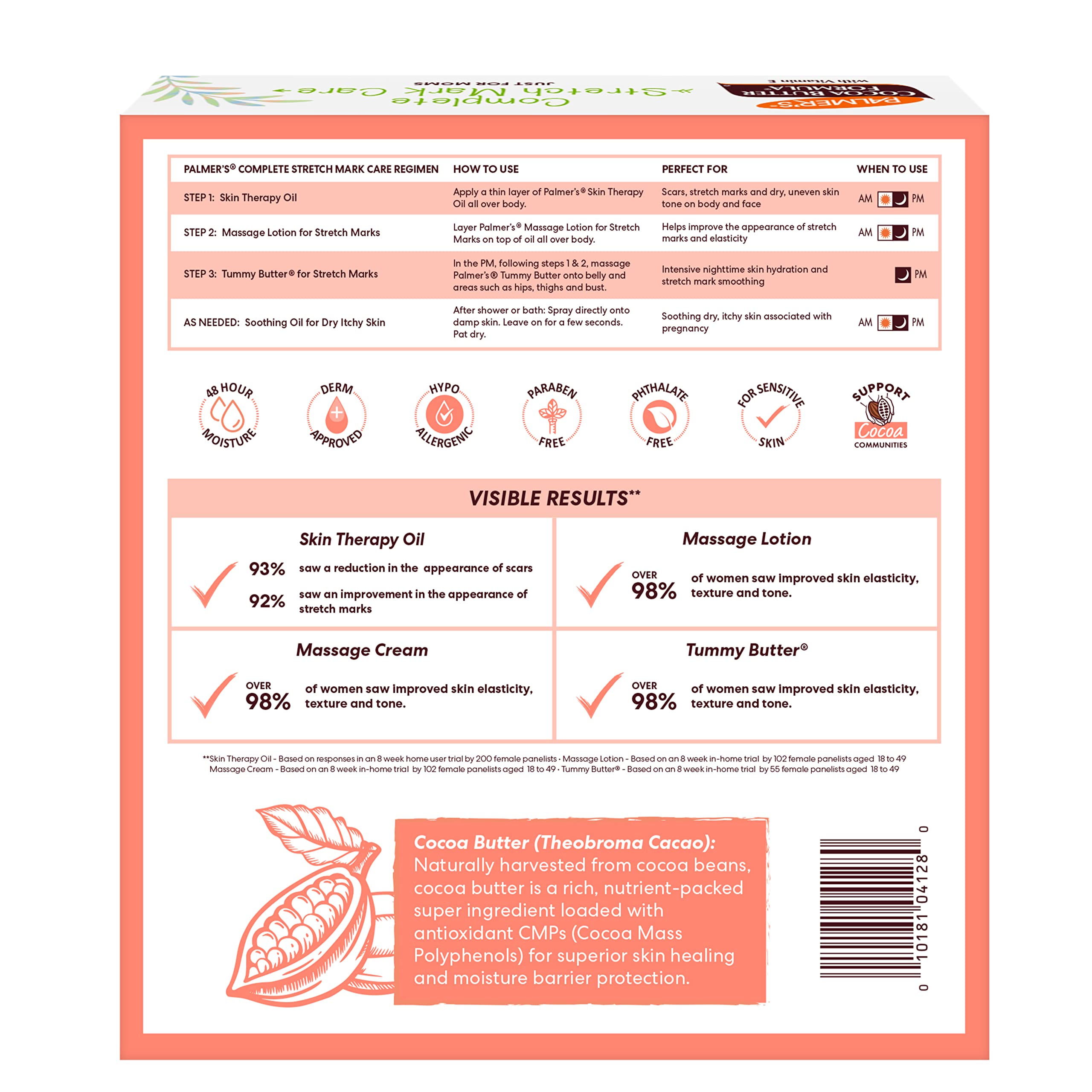 Palmer's Pregnancy Essentials Skin Care Kit, Cocoa Butter Formula (4 Piece) | Includes Massage Lotion, Massage Cream, Tummy Butter and Skin Therapy Oil for Stretch Marks, the ideal gift for mom to be