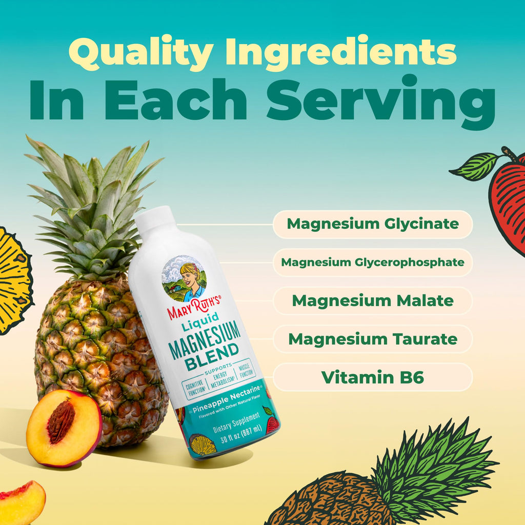 MaryRuth's Liquid Magnesium Glycinate, Pineapple Nectarine, 30oz