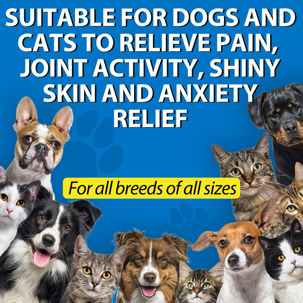 Oil for Dogs & Cats 60ML,Pet Oil for Pain,Skin,Arthritis Pain,Pain Relief,Calming,Omega 3,6,9 for Dog Emotions,Barking & Dog Joints,Supports & Maintains Healthy Joints (1 Pack, Blue)