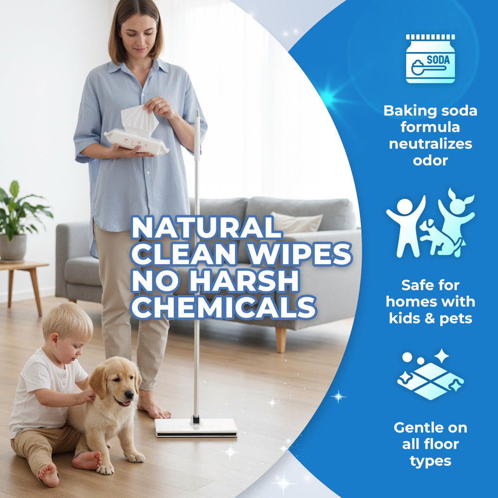 EASY TAP MOP Hands-Free Flat Floor Sweeper Mop - Compatible with Most Pads