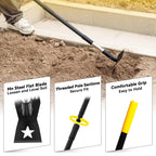 2-in-1 Weed Rake and Garden Hoe, 68" Weed Puller Tool with Long Handle, Manual Weeds Remover, Heavy Duty Stand Up Weeder Uprooting Weeding Pull Tool for Garden Yard Lawn Patio