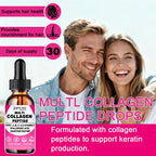 Liquid Collagen for Women & Men, Hydrolyzed Multi Collagen Peptides Drops | Types I, II, III, V & X Collagen Protein Complex (Colageno) with Hyaluronic Acid, Biotin & Vitamin C for Hair, Skin & Nails