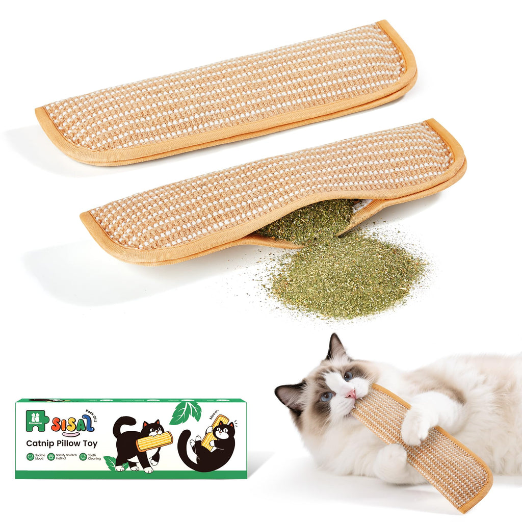 Potaroma Cat Toys Pack of 2 with 6000mg A+ Organic Catnip, Sisal Material