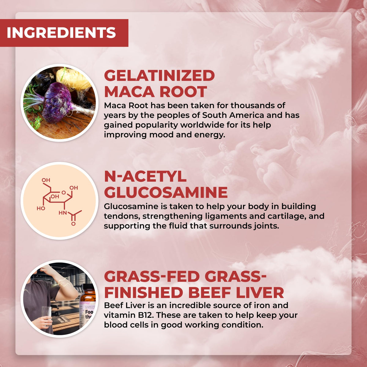 Santa Cruz Paleo, Food of the Gods Grass Fed Beef Organ Supplement for Men and Women, with Collagen, Maca Root, Colostrum, Bone Broth, Iron, Vitamin B12, Gluten Free, Keto Friendly, 30 Servings