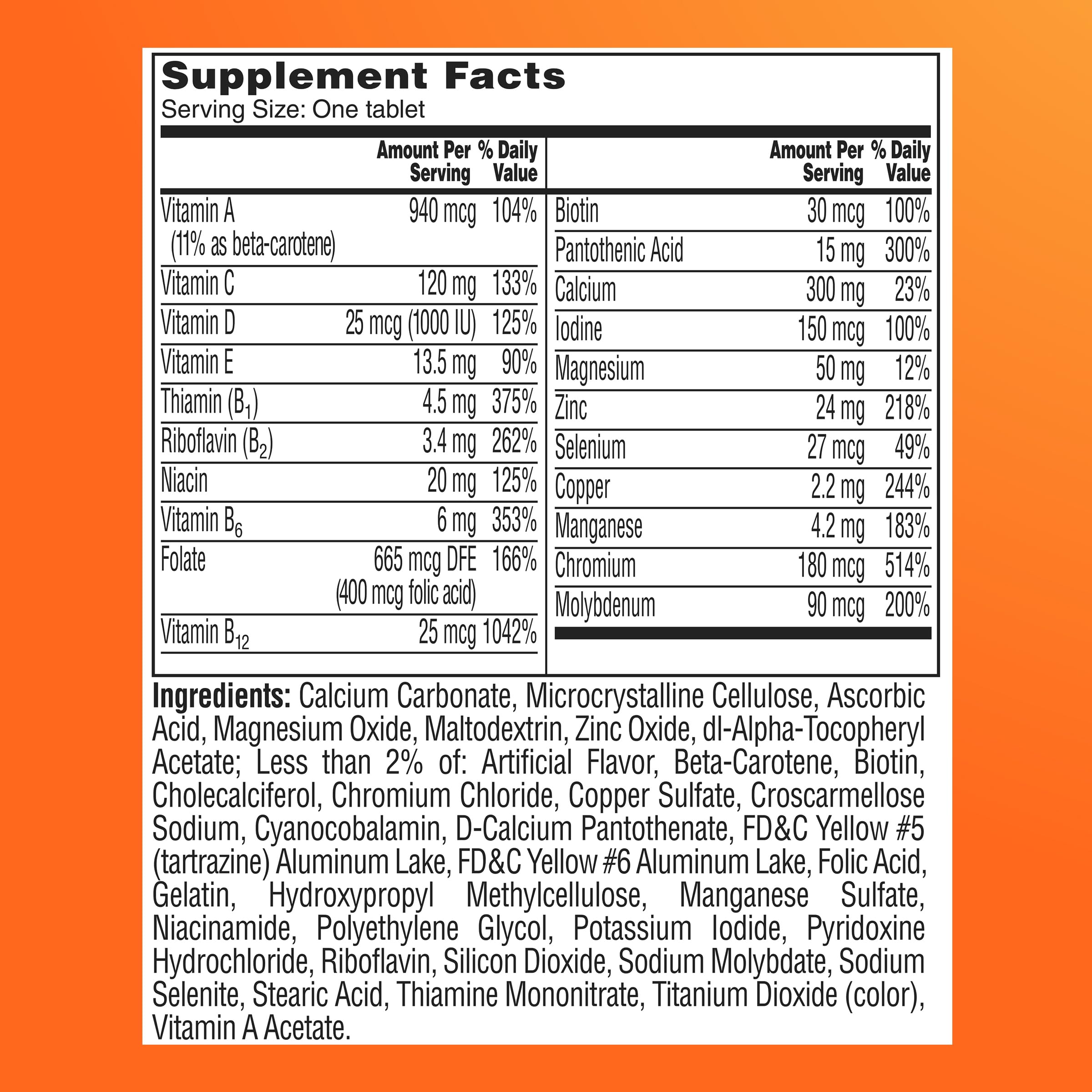 One A Day Multivitamin for Women 50 and Over Tablets, Womens Multivitamin 50 plus with Vitamins D, C, E, Zinc & Biotin, Daily Vitamins for Woman 50+, 100 Ct (Packaging May Vary)