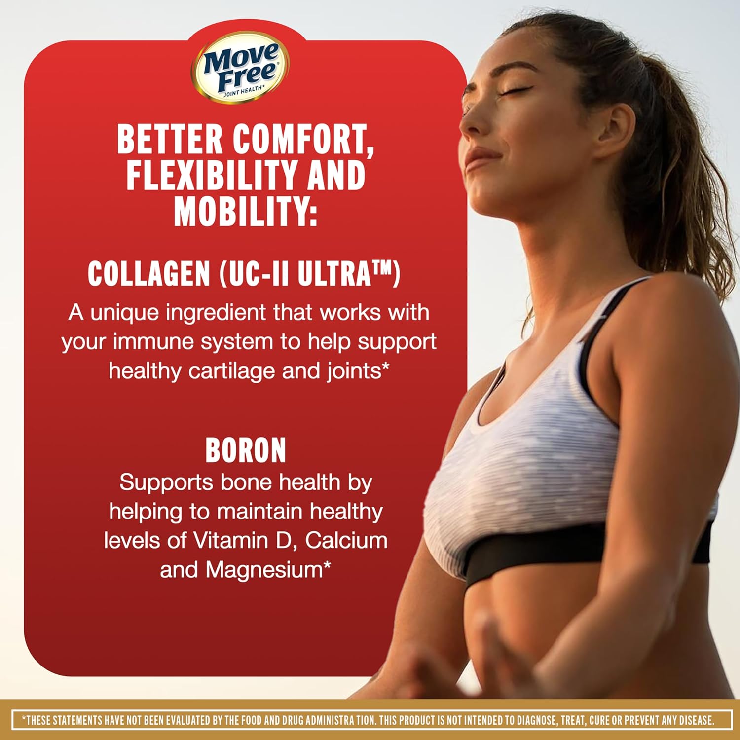 Buy now Move Free Ultra Triple Action Joint Support Supplement - Type II Collagen Boron & Hyaluronic Acid - Supports Joint Comfort, Cartiliage & Bones in 1 Tiny Pill Per Day, 30 Tablets (30 servings)* at indiglob india