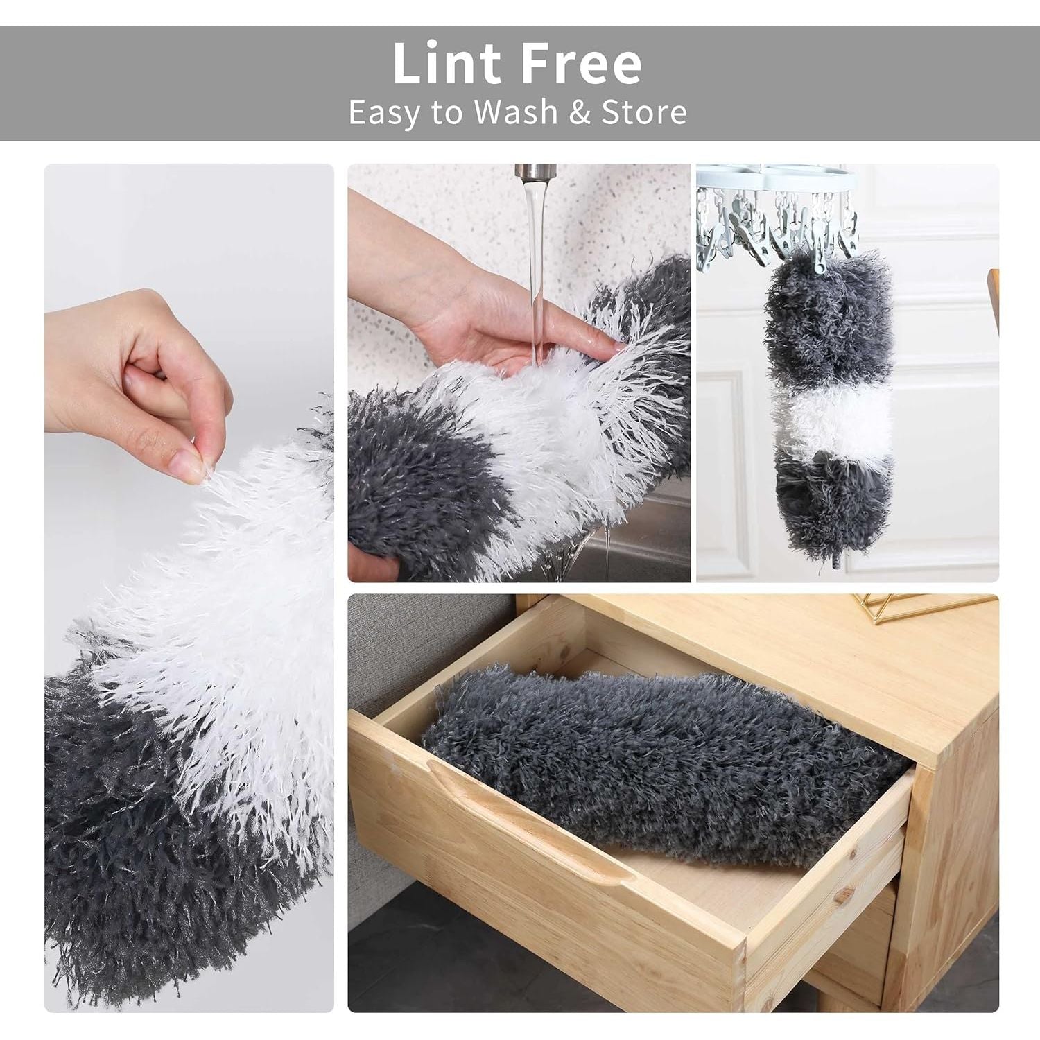 Buy now BOOMJOY Microfiber Feather Duster with 100 Inches Extendable Pole, 2 Pack Dusters for Cleaning Ceiling, Fan, Furniture at indiglob india