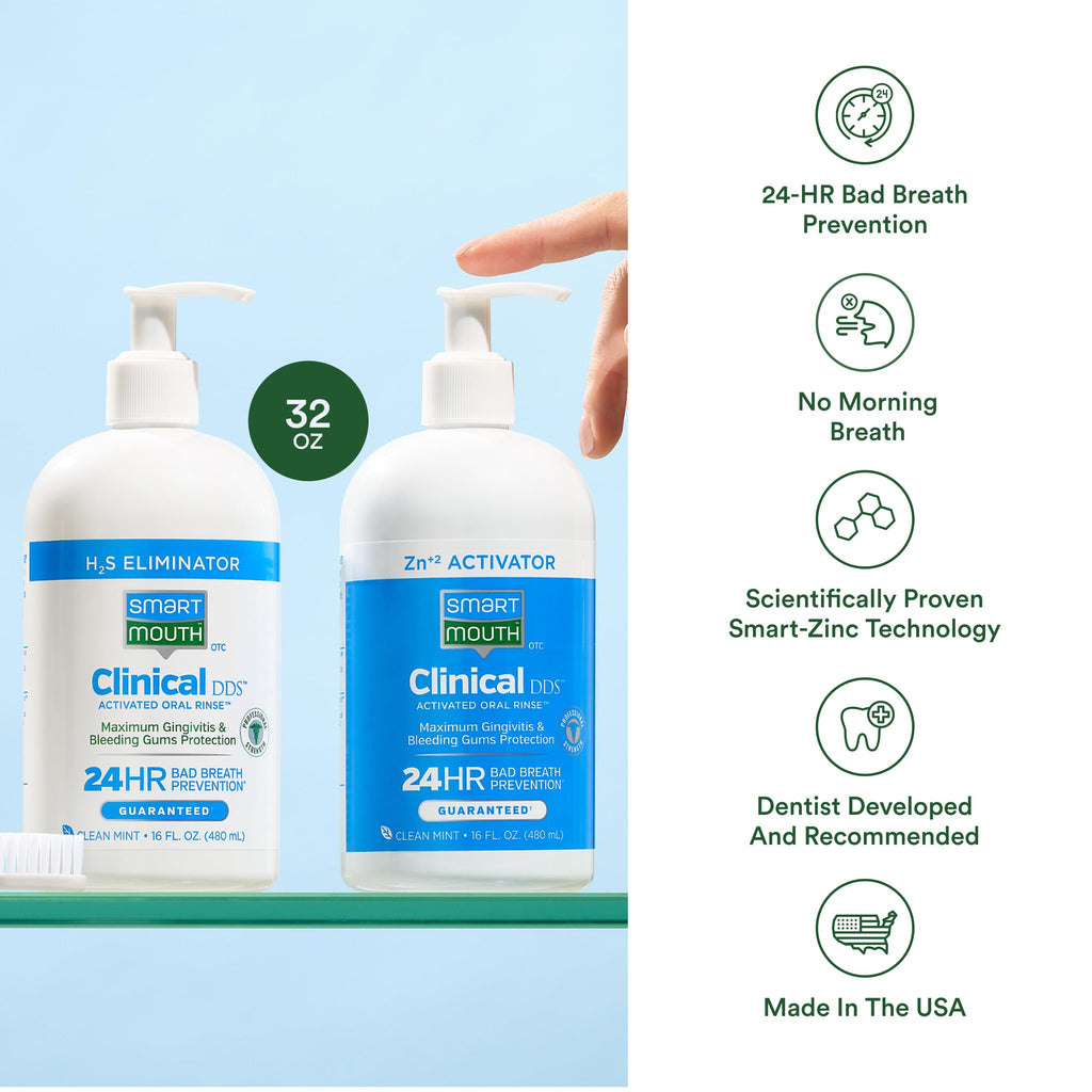 SmartMouth Clinical 2-Bottle Activated Mouthwash System, 16 fl oz Each