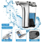 Buy now Automatic Soap Dispenser, Touchless Dish Soap Dispenser 17oz/500ml with Infrared Sensor, 5 Adjustable Soap Levels, Liquid Dispenser for Bathroom Kitchen (Silver) at indiglob india