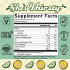 Legendairy Milk She's Thirsty Lemon Lime, No Sugar Added Electrolytes Powder Packets Coconut Water Mix for Women, Instant Hydration Packets, Immune Support, Pregnancy Safe, 18 Ct