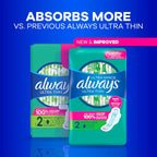Buy now Always Ultra Thin Pads without Wings, Size 1, Regular, 132 Count (3 Packs of 44) at indiglob india