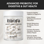 Nuora Biofilm Probiotic - Supports Digestive & Gut Health with Bromelain, Dandelion, Berberine & Black Pepper Extract - Helps Soothe Bloating, Boost Metabolism & Provide Steady Energy, 90 Count