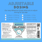 FWS Liquid Melatonin Drops for Adults and Kids - 99% Pure Bioactive Melatonin - Organic, Non-GMO, Vegan - Minimal Ingredients - Easy Adjustable Dosing - Helps to Promote Restful Sleep - 2oz