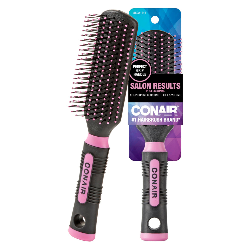 Conair Salon Results Detangling Hairbrush Set, 3-Pack Brushes for Men and Women, All Hair Types and Lengths with Nylon Bristles