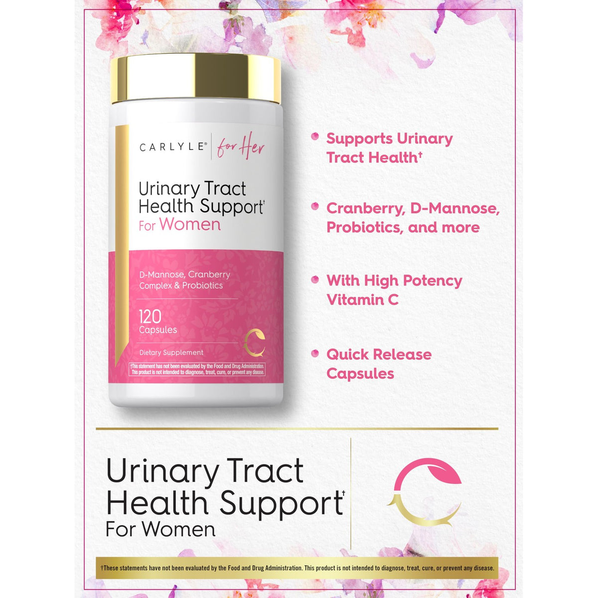 Carlyle Urinary Tract Health for Women | 120 Capsules | Relief for Women