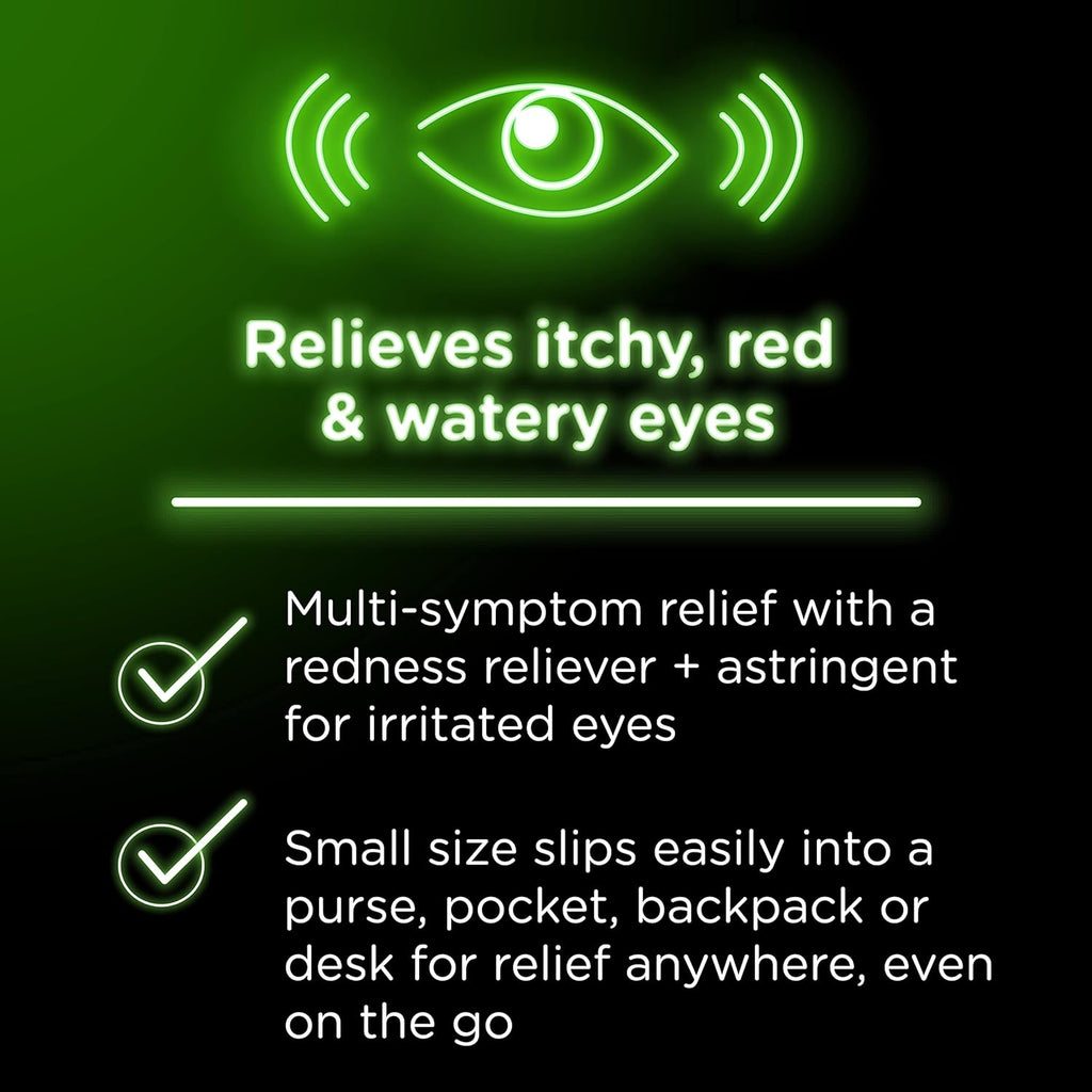 Buy now Visine A.C. Itchy Eye Relief Eye Drops with Zinc Sulfate & Tetrahydrozoline HCl, Eye Drop Treatment with Redness Reliever & Astringent for Itchy, Red, Watery & Irritated Eyes, 0.5 fl. oz at indiglob india