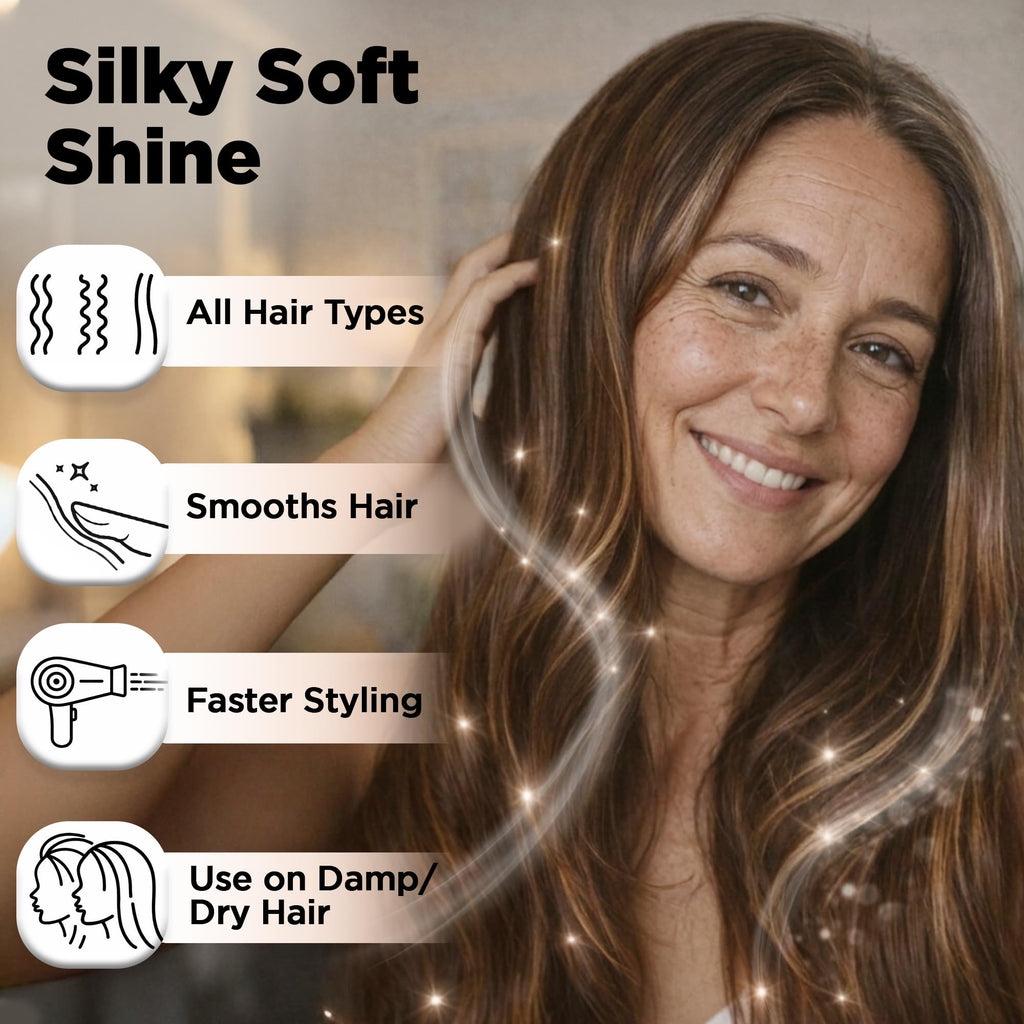 HerStyler Argan Oil Hair Serum - for Frizz, Straightening, Styling & Shine | Hair Repair Serum for Frizzy & Damaged Hair - Lightweight - Hydrating - Fast Absorbing - For Thicker, Fuller Hair - 1 Pack