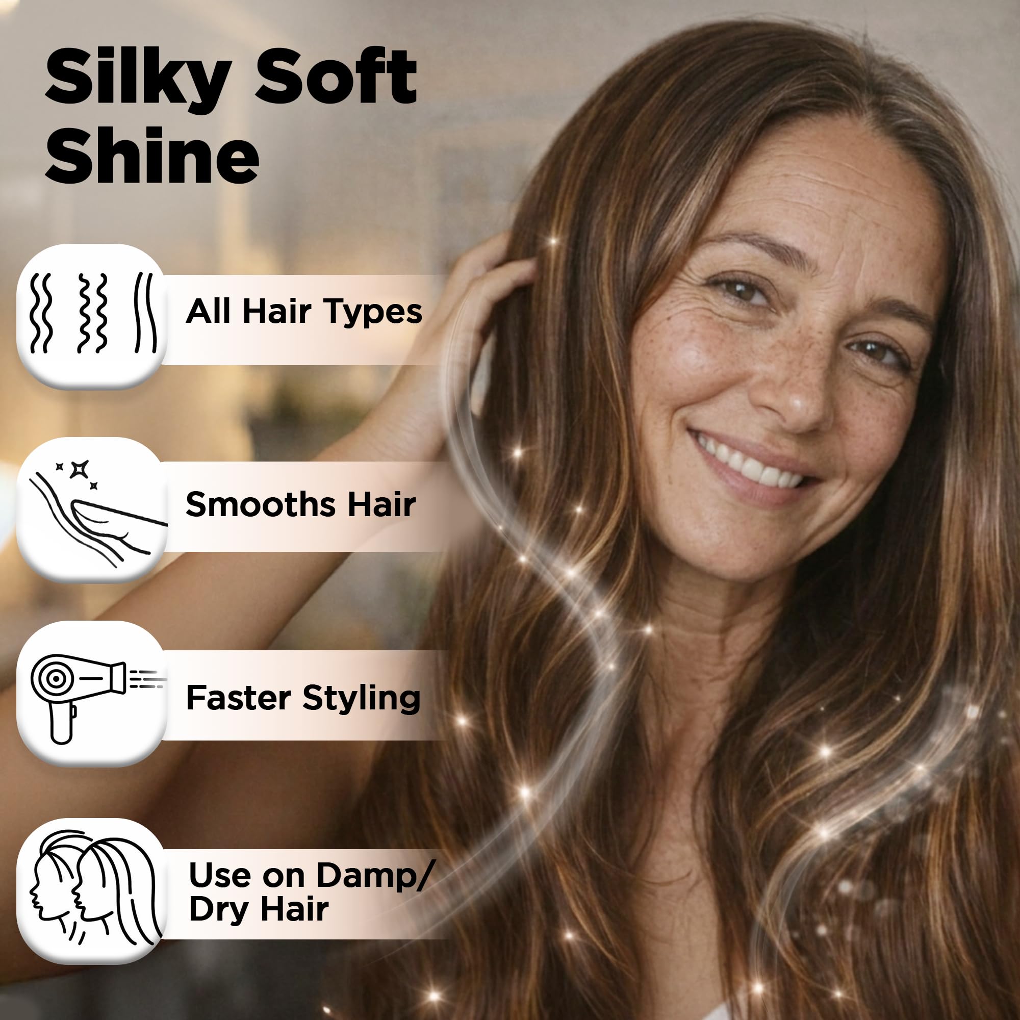 HerStyler Argan Oil Hair Serum - for Frizz, Straightening, Styling & Shine | Hair Repair Serum for Frizzy & Damaged Hair - Lightweight - Hydrating - Fast Absorbing - For Thicker, Fuller Hair - 1 Pack