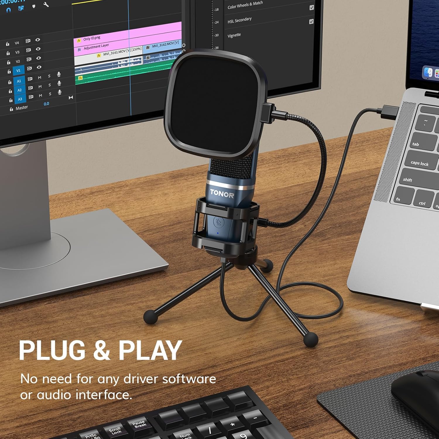 Buy now TONOR TC-777 Podcast Microphone, USB Computer Microphone, Cardioid Condenser PC Mic with Tripod Stand and Pop Filter for Podcasting, Streaming, Vocal Recording, Compatible with PC & Laptop, PS4/5 at indiglob india