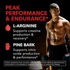 L-Arginine 1800mg with Pine Bark Extract 100mg Per Serving, 30 Servings | Nitric Oxide Supplement with Pine Bark and L-Arginine for Men, Performance Supplement for Men's Health, Vegan, 90 Count