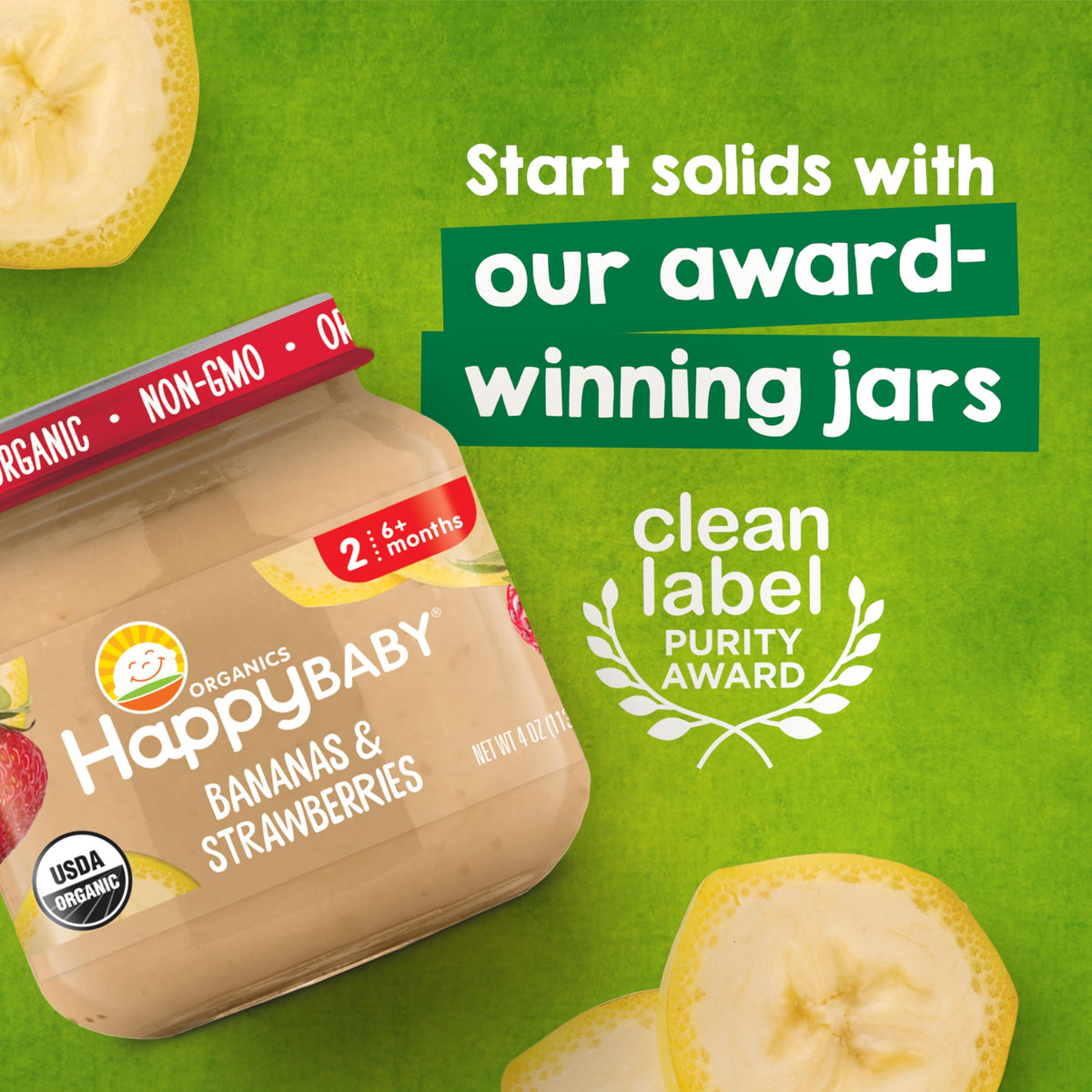 Happy Baby Organic Stage 2 Pears & Prunes Baby Food, 4 OZ