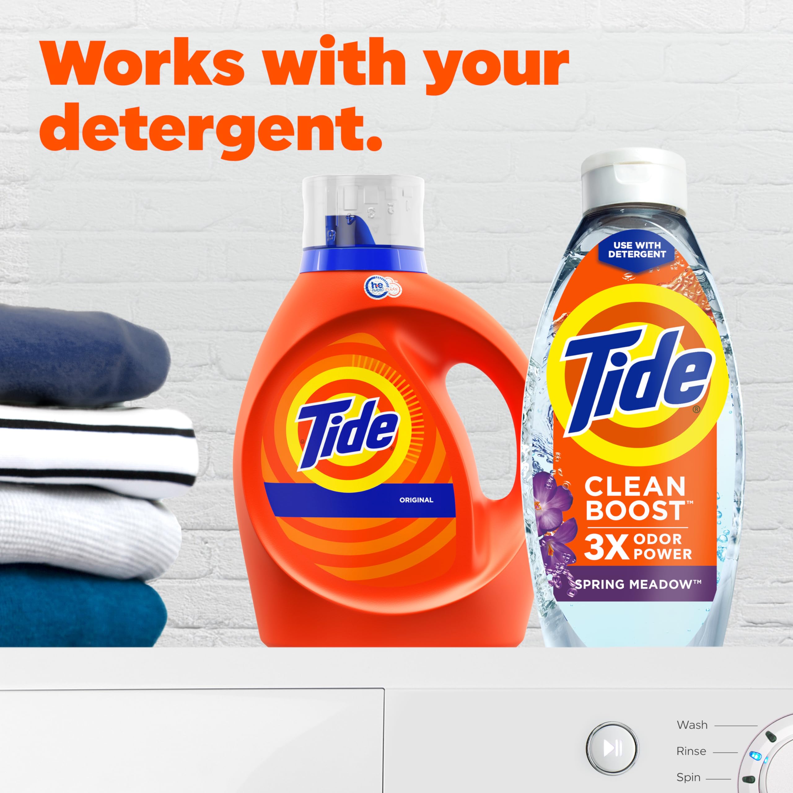 Buy now Tide Deep Cleansing Fabric Rinse with 3X Odor Power, Spring Meadow, 48 oz at indiglob india