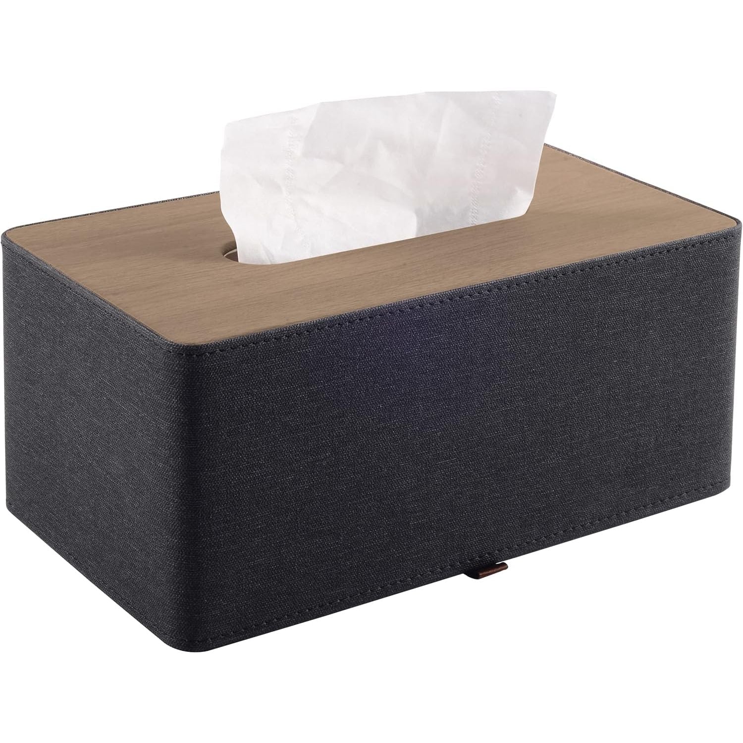 Buy now High-end Fashion PU Leather Tissue Box Holder Business Black, Rectangular Napkin Holder Drawer Paper Dispenser, Home Office Car Tissue Holder with Magnetic Bottom (Black Checkered) Black Linen at indiglob india