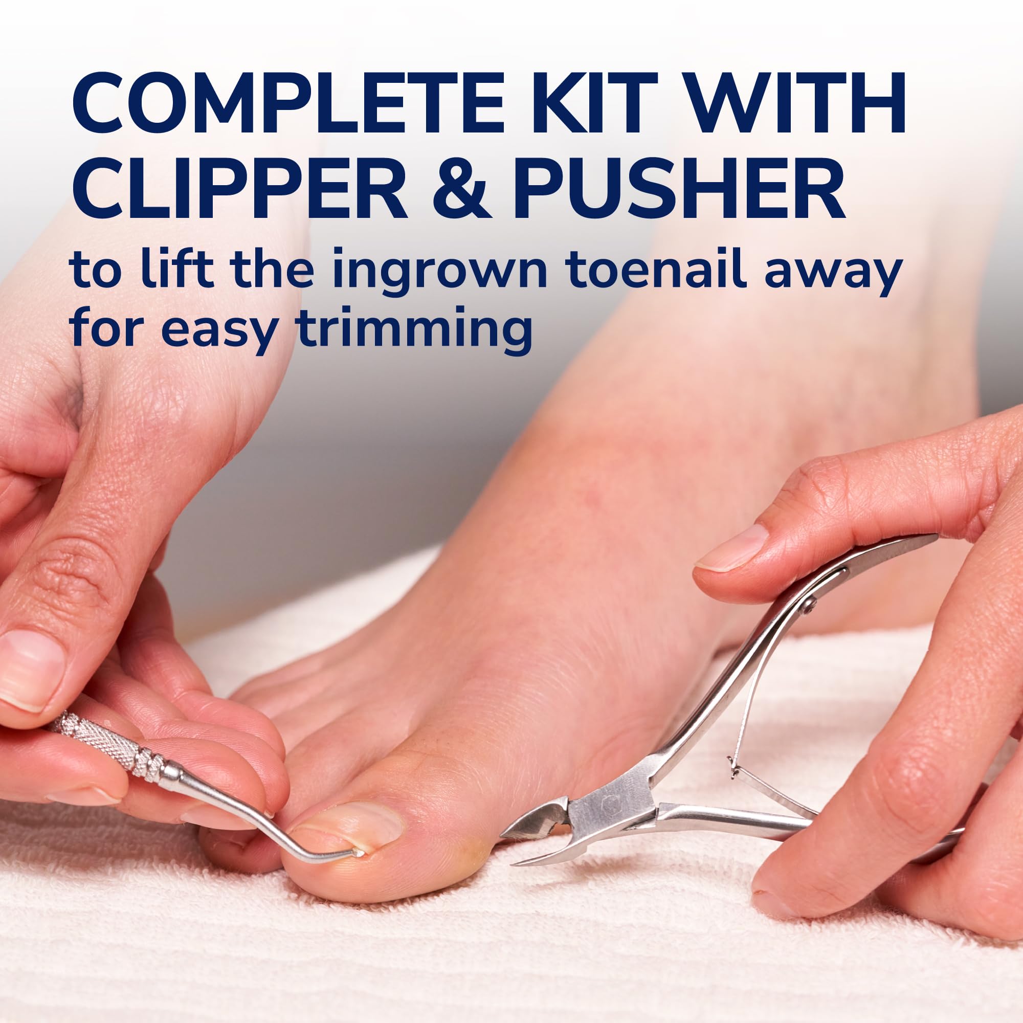 Dr. Scholl's INGROWN TOENAIL PAIN RELIEVER & TRIMMING KIT, 0.3 oz // Only OTC Treatment Proven to Relieve Ingrown Toenail Pain - Includes Medicated Gel + Foam Rings + Bandages + Clipper & Pusher Tools