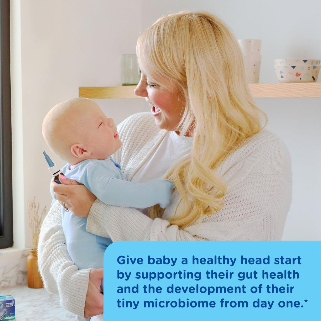 Mommy's Bliss Baby Probiotics + Vitamin D Drops, Supports Digestive Health & Immune Function*, 400IU Vitamin D , Supports Bone Development*, Newborns+, Flavorless, 0.34 Fl Oz (30 Servings)