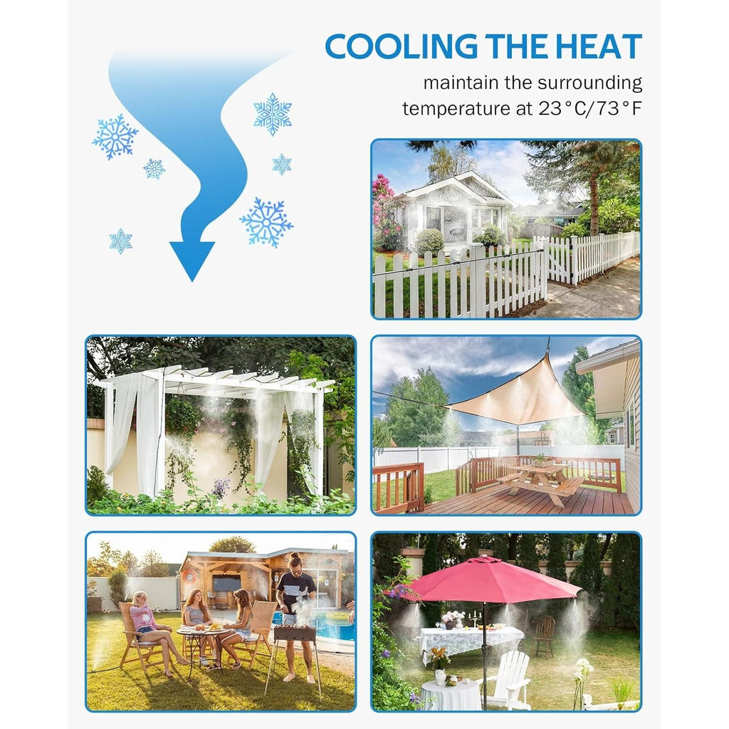 Buy now HOMENOTE Misting Cooling System, 26FT (8M) Misting Line + 7 Brass Mist Nozzles + Brass Adapter(3/4") Outdoor Mister for Patio Backyard Garden Greenhouse at indiglob india