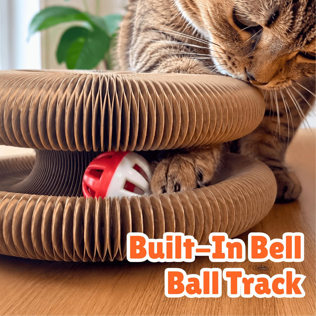 KITTY KURLZ Interactive Cat Toy & Cardboard Cat Scratcher