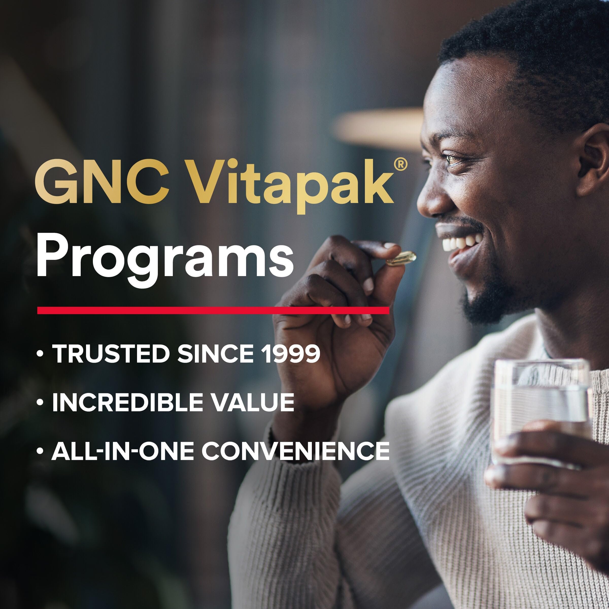 Buy now GNC Men's 30+ Vitapak Program | 5-in-1 Daily Multivitamins and Minerals | Supports Healthy Bones and Stress Relief | 30 Servings at indiglob india