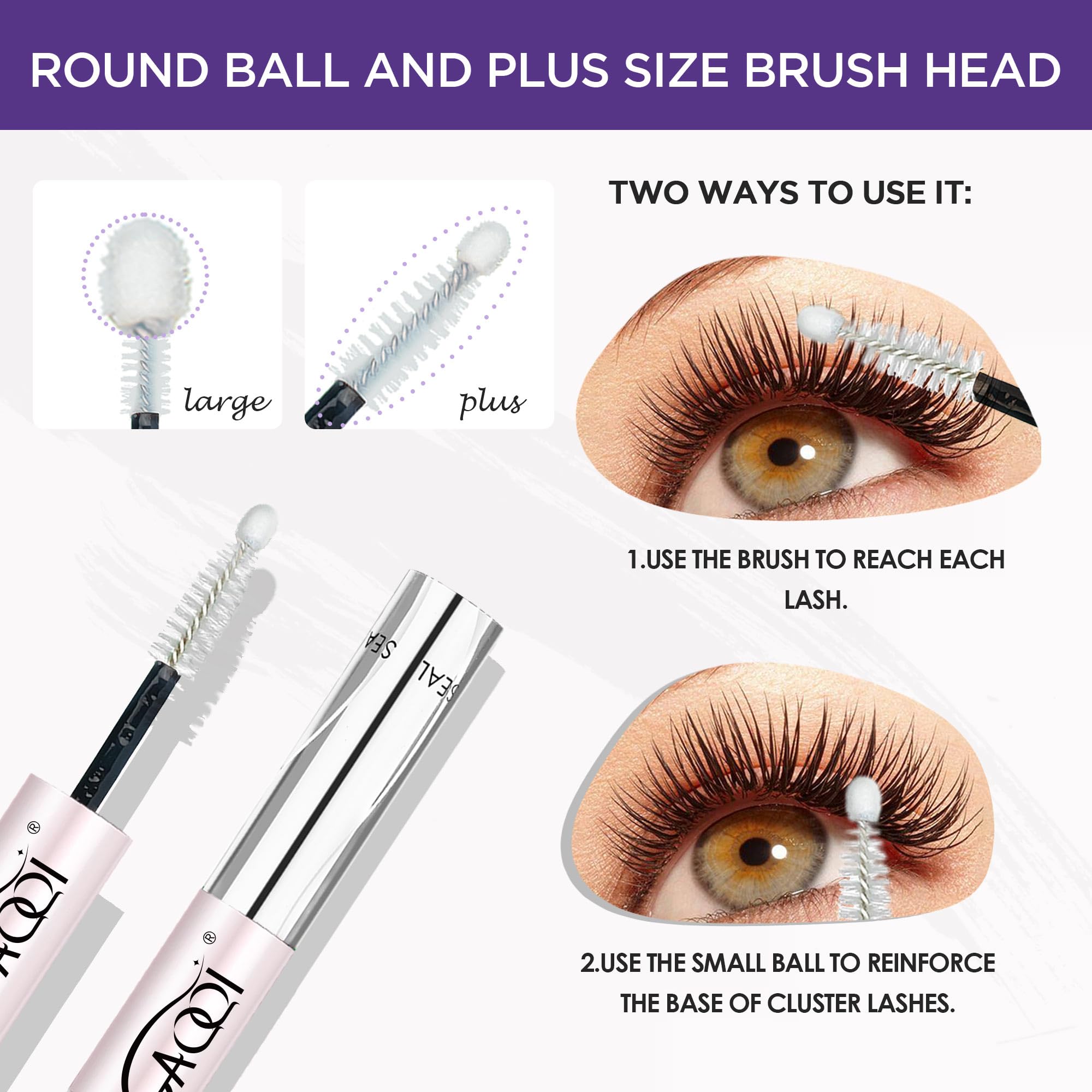 Lash Cluster Glue, Waterproof Bond and Seal Lash Glue, Black - 10ml | Strong Hold 3-7days, Latex-free & Formaldehyde-free, Waterproof, For Cluster/ Individual/ Strip Lashes, Easy to Use