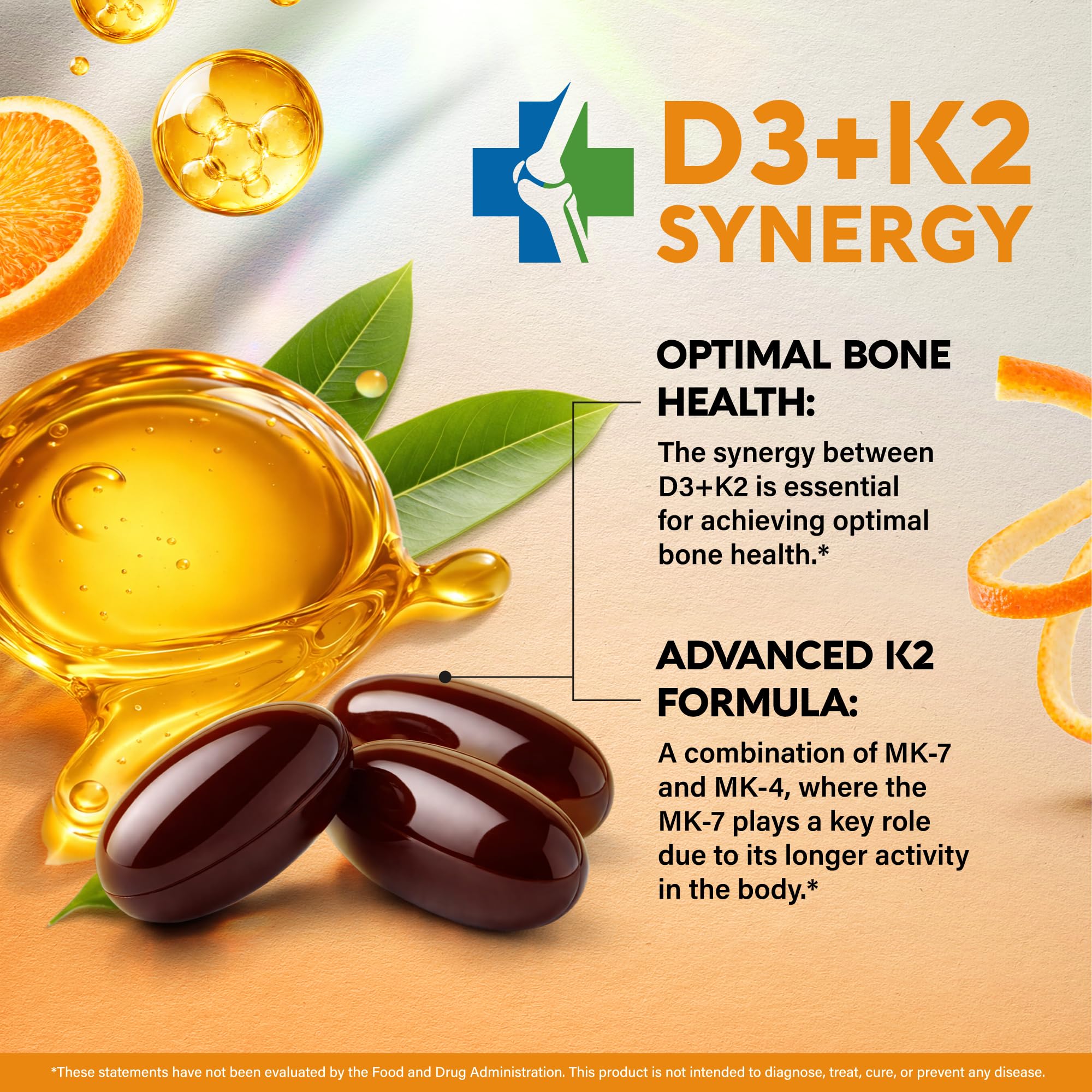 Vitamin D3 K2 - D3 10000iu & K2 120mcg - Highly Bioavailable - 120Softgels | Vitamin D3K2 + Zinc, Vitamin C & B12 - Immune & Mood Support, for Bone & Teeth Health For Men & Women - 120-Day Supply