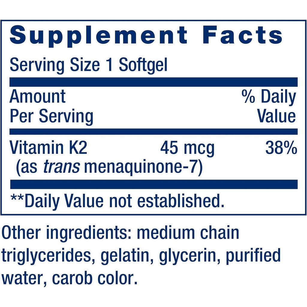 Buy now Life Extension Low Dose Vitamin K2 â€“ Supports Arterial Health â€“ Non-GMO, Gluten-Free â€“ 90 Softgels at indiglob india