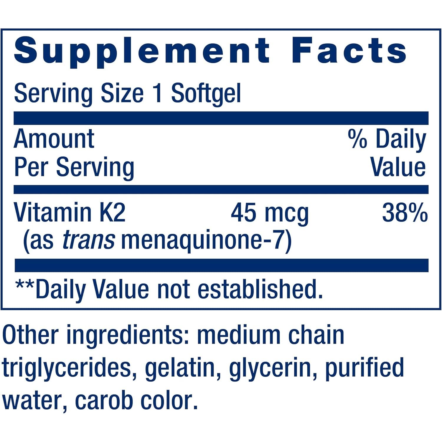 Buy now Life Extension Low Dose Vitamin K2 â€“ Supports Arterial Health â€“ Non-GMO, Gluten-Free â€“ 90 Softgels at indiglob india