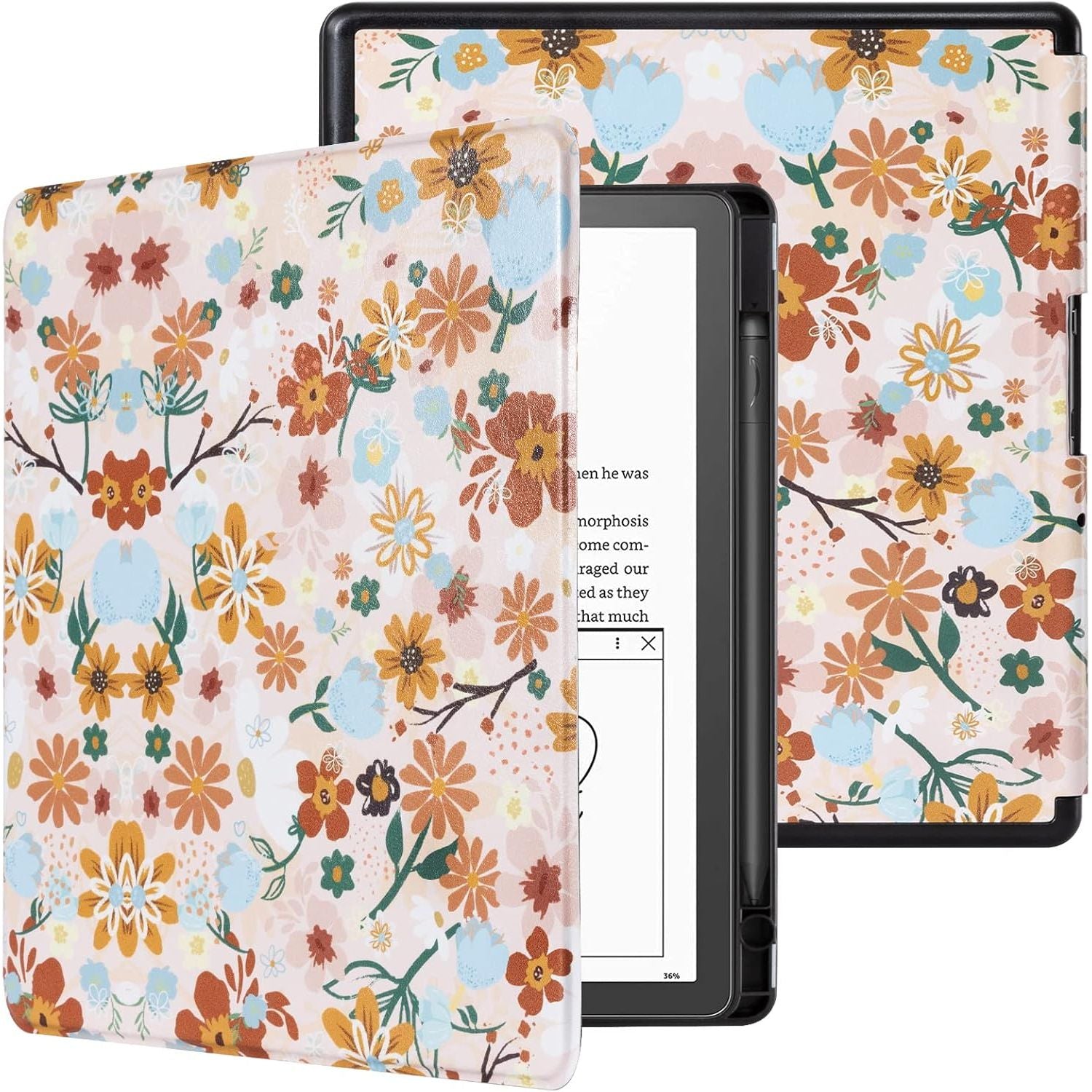 Buy now CoBak Case for Kindle Scribe - All New PU Leather Cover with Auto Sleep Wake Feature for Kindle Scribe 10.2" 2022 & 2024 Released with Pen Holder Tan Jas at indiglob india