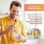Magnesium Glycinate Powder 400MG, Sleep & Relaxation Support, Sugar-Free | Tasty Peach Mango Flavor, High Absorption Chelated Magnesium Powder, Vegan, Gluten-Free, Non-GMO, 30 Servings, 225g (7.94oz)