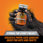 Gorilla Rubber Cement with Brush Applicator, Photo Safe, 4 fl oz, 2-Pack