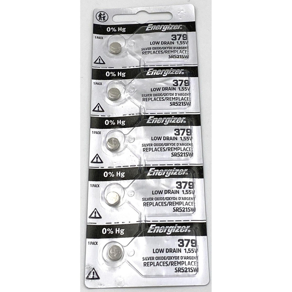 Energizer 379 Low Drain 1.55V Silver Oxide Batteries (5 Per Pack)