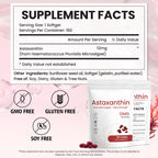 Astaxanthin 12mg Supplement, 180 Softgels, 6 Month Supply | Natural Antioxidant from Fresh Microalgae for Eye, Skin and Joint Health, Non-GMO, Gluten Free