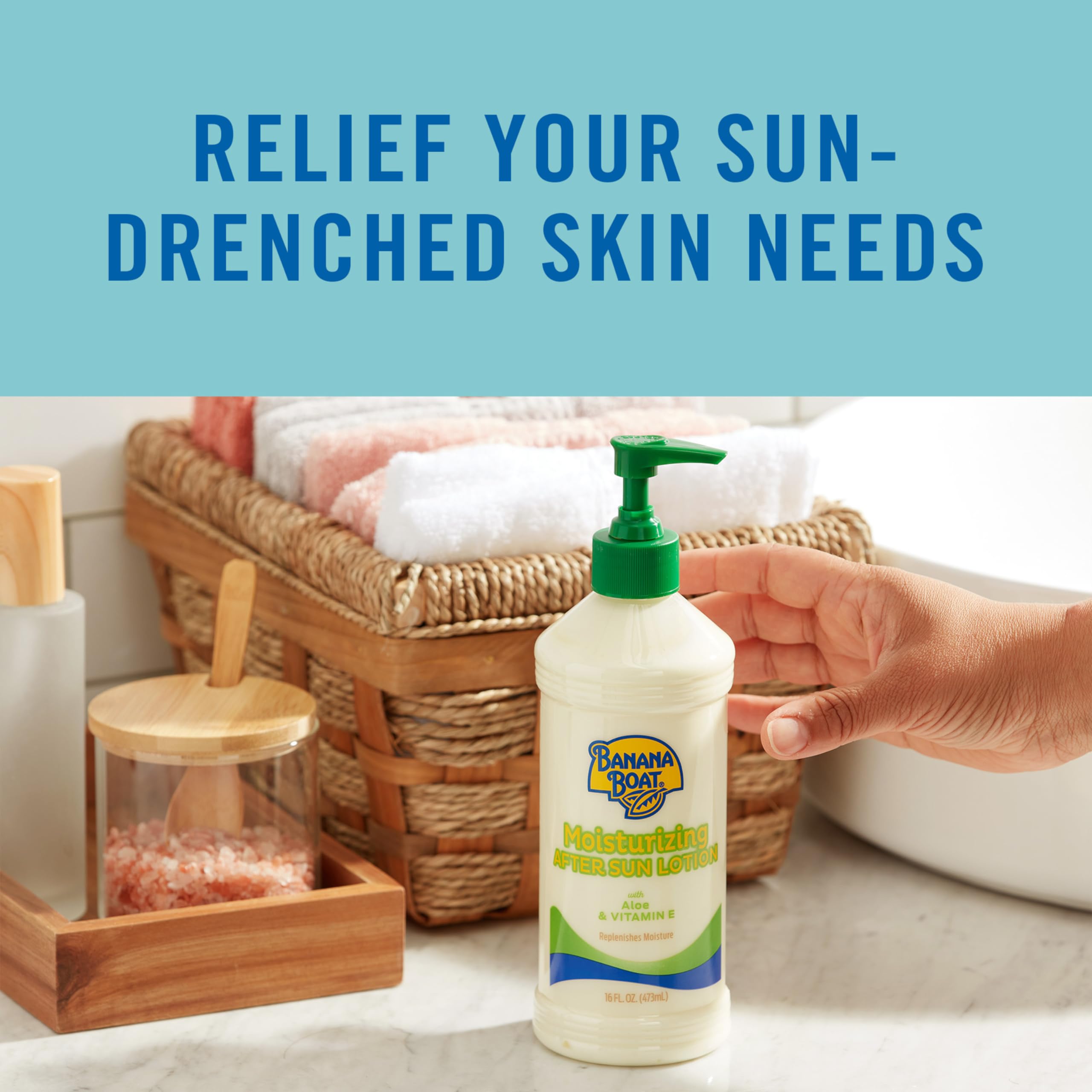 Banana Boat Moisturizing After Sun Lotion with Aloe, 16 Fl Oz | After sun care moisturizer, Tan extender lotion, Contains aloe and Vitamin E, 12 hour skin hydration