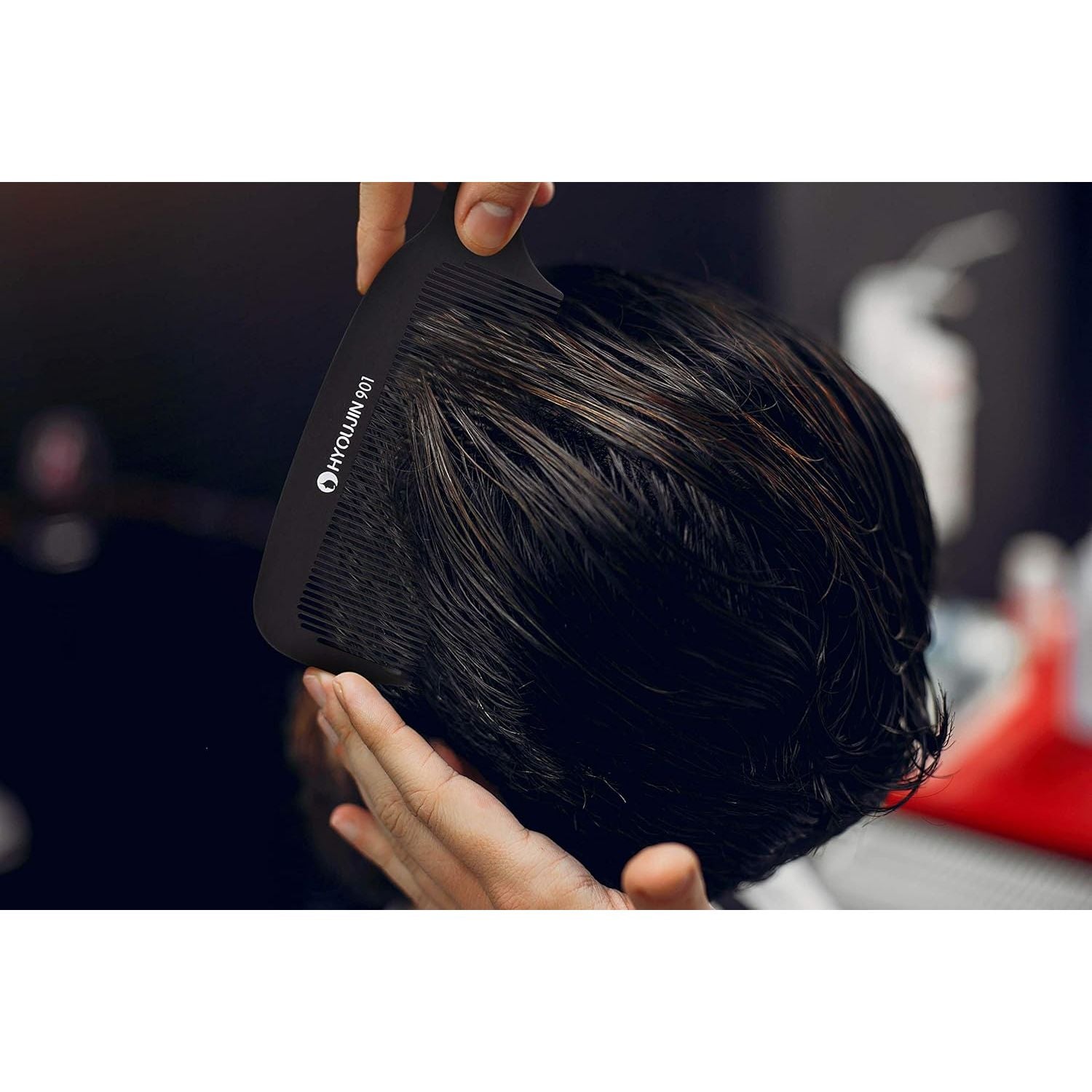 Buy now HYOUJIN 901 Black Carbon Flat Top Clipper Comb 230â„ƒ Heat Resistant Hair Cutting Combs Great for Clipper-cuts and Flattops at indiglob india